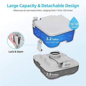 img 3 attached to 🚽 YITAHOME Portable Travel Toilet RV Potty: Convenient 2.6 Gallon Detachable Tank, Double Outlet Water Spout, Handle Flush Pump, Ideal for Camping, Boating, Hiking, and Trips
