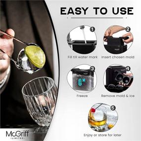 img 2 attached to 🧊 McGriff Limited Crystal Clear Ice Ball Maker Mold - Sphere & Diamond Molds - Ideal for Whiskey, Bourbon Drinking - Large Round Balls, Extra Silicone Giant Frozen Diamonds - Reusable Freeze Machine Gift