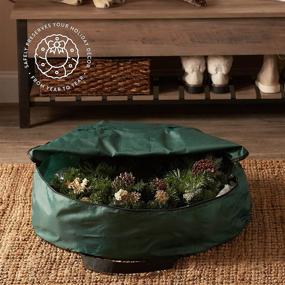 img 3 attached to ZOBER Premium Christmas Wreath Storage Bag - Protect Artificial Wreaths with Dual-Zippered Container & Durable Handles - Holiday Xmas Bag Made of Tear-Proof 600D Oxford (30 Inch, Green)
