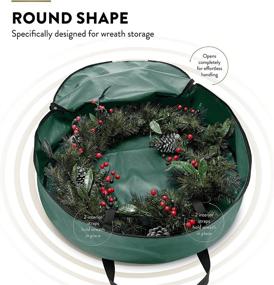 img 2 attached to ZOBER Premium Christmas Wreath Storage Bag - Protect Artificial Wreaths with Dual-Zippered Container & Durable Handles - Holiday Xmas Bag Made of Tear-Proof 600D Oxford (30 Inch, Green)