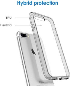 img 2 attached to 📱 JETech iPhone 8 Plus & 7 Plus Case 5.5-Inch | Shockproof Bumper Cover, Clear Back - Grey