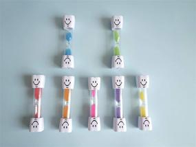 img 1 attached to 🕒 Moo 7 Pack 2 Minute Hourglass Toothbrushing Timers with Colorful Sand - Enhance Dental Hygiene for Kids, Promote Oral Health