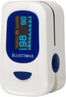 🩺 bluestone finger pulse oximeter and heart rate monitor: portable blood oxygen level and heart rate fingertip sensor with carrying case and lanyard logo