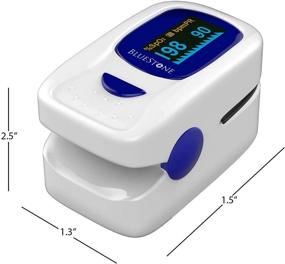 img 3 attached to 🩺 Bluestone Finger Pulse Oximeter and Heart Rate Monitor: Portable Blood Oxygen Level and Heart Rate Fingertip Sensor with Carrying Case and Lanyard