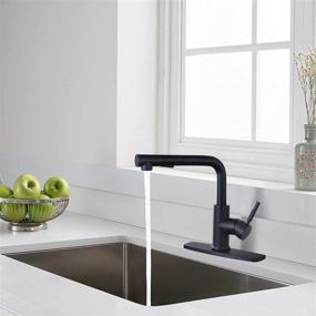 img 3 attached to Modern Peppermint Matte Black Kitchen Sink Faucet with Pull Down Sprayer – Sleek Single Lever Black Faucet with Pull Out Spray for Stylish Low Profile Kitchen Sink