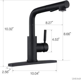 img 2 attached to Modern Peppermint Matte Black Kitchen Sink Faucet with Pull Down Sprayer – Sleek Single Lever Black Faucet with Pull Out Spray for Stylish Low Profile Kitchen Sink