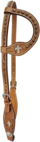 img 4 attached to 🐎 Tahoe Tack Crystal Cross Western Slip Ear Headstall - Hand-Tooled, Various Sizes Offered