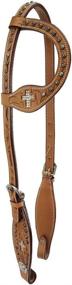 img 3 attached to 🐎 Tahoe Tack Crystal Cross Western Slip Ear Headstall - Hand-Tooled, Various Sizes Offered