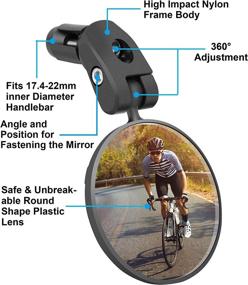 img 2 attached to 🚲 LX LERMX Upgraded Bike Mirrors - Two PCS HD Glass Lens Bar End Mountain Bicycle Mirrors for Rotatable Safe Rearview