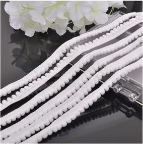 img 2 attached to VIVIPA 20 Yards Mini Pom Pom Trim Ball Fringe Ribbon Sewing Accessory - Versatile DIY Tassel Lace (1, White)