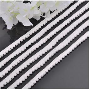 img 3 attached to VIVIPA 20 Yards Mini Pom Pom Trim Ball Fringe Ribbon Sewing Accessory - Versatile DIY Tassel Lace (1, White)