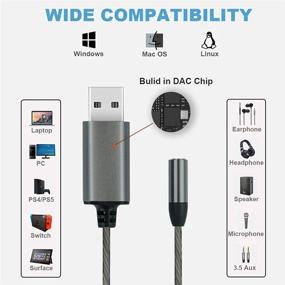 img 2 attached to Black USB Headset with Microphone: Wired Headphones for PC and Laptops with Noise Cancelling, Audio Controls - Ideal for Home Office, Online Meetings