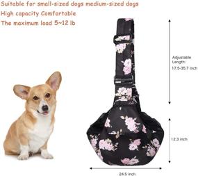 img 1 attached to 🐶 MOSISO Camellia Dog Cat Sling Carrier - Hands Free Adjustable Pet Tote Bag with Padded Strap, Breathable Polyester Soft Travel Shoulder Bag for Small Dog Cat - Includes Front Pocket