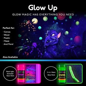 img 2 attached to 🎨 Фосфоресцирующая краска Individuall Glow in the Dark - 8 отражающих акриловых красок - набор для использования внутри и на открытом воздухе, на холсте, стенах, для рисования на тыквах - 20 мл.