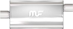 img 1 attached to 🔊 MagnaFlow Oval Center/Offset Performance Muffler Exhaust 12909 - Straight-Through, 3.5in Inlet/Outlet Diameter, 28in Overall Length, Satin Finish - Classic Deep Exhaust Sound, 5in x 11in