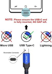img 3 attached to JSAUX USB кабель Type C 3A быстрой зарядки - 4 шт (синий) - 10 футов + 6.6 футов + 3.3 футов + 1 фут - плетеный USB A к C зарядный шнур - совместим с Samsung Galaxy S10 S9 S8 Plus Note 10 9 8, Moto Z, LG V20 G8 G7 и другими.