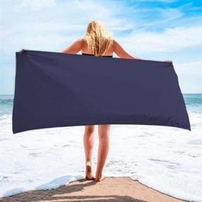 img 1 attached to 🏖️ Extra Large Beach/Bath Towel 60"x29" Solid Navy - Numerous Colors and Patterns Offered by Hawaii Towel Company