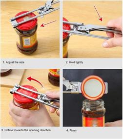 img 2 attached to 🔧 Adjustable Stainless Steel Jar & Bottle Opener - Multifunctional Manual Grip for Jar Lids & Cans - Kitchen Accessories