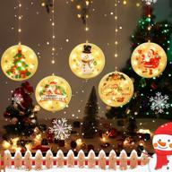 🎄 bloomwin christmas string lights: decorative 3d led novelty hanging lights for indoor and outdoor decorations - 9.8 feet, warm white логотип