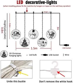 img 2 attached to 🎄 BLOOMWIN Christmas String Lights: Decorative 3D LED Novelty Hanging Lights for Indoor and Outdoor Decorations - 9.8 Feet, Warm White