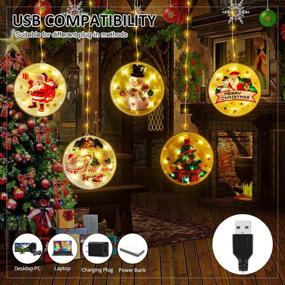 img 1 attached to 🎄 BLOOMWIN Christmas String Lights: Decorative 3D LED Novelty Hanging Lights for Indoor and Outdoor Decorations - 9.8 Feet, Warm White