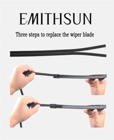 img 2 attached to 🏆 OEM QUALITY EMITHSUN 22" + 22" Premium All-Season Windshield Wiper Blades - Durable, Stable, and Quiet with Extra Rubber Refill (Set of 2)