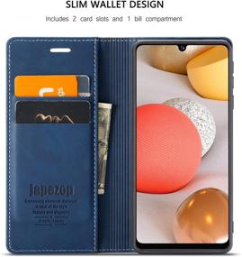 img 3 attached to 📱 Samsung Galaxy A42 5G Case Wallet with RFID Blocking, Card Holder, Kickstand, Magnetic Closure - Blue Leather Flip Case for Samsung Galaxy A42 5G 6.6 inch