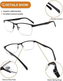 img 1 attached to 👓 Men's 2 Pack Metal Half-Frame Blue Light Blocking Reading Glasses for Anti UV/Eye Strain