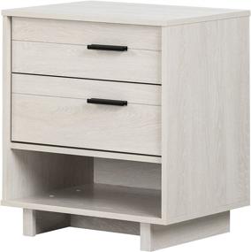 img 3 attached to South Shore Fynn Nightstand Winter Oak with Cord Catcher