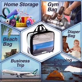 img 1 attached to 👝 Clear Cosmetic Bag - Compact Compression Packing Cubes - Spacious Travel Toiletry Bags - Transparent Make Up Organizer for Women - Waterproof PVC Clear Diaper Bag with Zipper - Versatile Waterproof Vinyl Pencil Case
