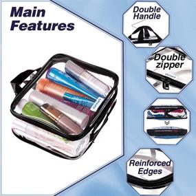 img 3 attached to 👝 Clear Cosmetic Bag - Compact Compression Packing Cubes - Spacious Travel Toiletry Bags - Transparent Make Up Organizer for Women - Waterproof PVC Clear Diaper Bag with Zipper - Versatile Waterproof Vinyl Pencil Case