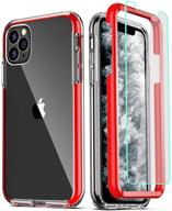 📱 coolqo iphone 11 pro case 5.8 inch - red | full body coverage + 2 tempered glass screen protectors logo