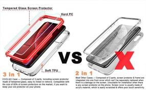 img 3 attached to 📱 COOLQO iPhone 11 Pro Case 5.8 Inch - Red | Full Body Coverage + 2 Tempered Glass Screen Protectors