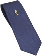 📿 gold-tone first communion tie for boys with chalice tie pin, 45-inch logo