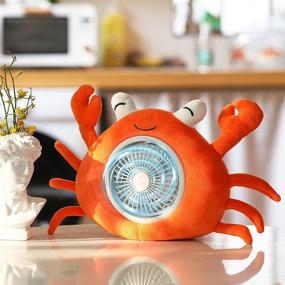 img 3 attached to 🦀 EDLDECCO Cute Stuffed Crab Frog Portable Fan - USB Rechargeable Personal Fan with 3 Speeds, Quiet Operation, 45° Adjustable Head - Ideal for Home Office, Travel, Kids Gifts - Desk Table Small Cooling Fan