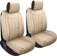 🚗 speed trend leather car seat covers - premium pu leather &amp; universally fits auto interior accessories: automotive vehicle cushion cover for most cars, suvs, trucks (st-003 front pair, tan) logo