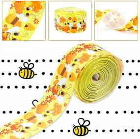 img 2 attached to 🐝 30 Yards of 1.5 Inch Yellow Bee Daisy Flower Craft Ribbon with Wired Edge - Bumble Bee Ribbon for DIY Crafts, Party Decoration, and Wrapping