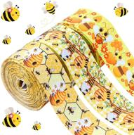 🐝 30 yards of 1.5 inch yellow bee daisy flower craft ribbon with wired edge - bumble bee ribbon for diy crafts, party decoration, and wrapping logo