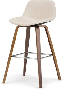 img 1 attached to 🪑 SimpliHome Randolph Mid Century Modern Bentwood Counter Height Stool (Set of 2) with Natural Linen-Like Fabric Upholstery