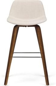 img 2 attached to 🪑 SimpliHome Randolph Mid Century Modern Bentwood Counter Height Stool (Set of 2) with Natural Linen-Like Fabric Upholstery