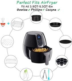 img 1 attached to 🍗 Enhance Your Air Frying with 10-Piece Air Fryer Accessories for COSORI Gowise Philips Cozyna Airfryer XL - Includes Bonus 4-Piece Barbecue Needle Set (Black)