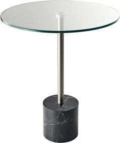 img 2 attached to 🏢 Steel and Black Marble Adesso Blythe End Table