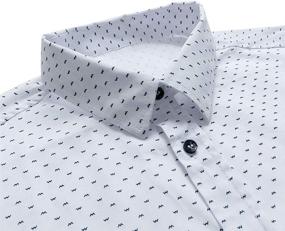 img 1 attached to WULFUL Casual Sleeve Printed Business 👔 Men's Shirts: Stylish and Versatile Wardrobe Essentials