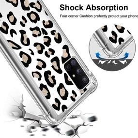 img 3 attached to 🐆 Shockproof Clear Four Corners Cushion Case for Samsung Galaxy A51 5G Black Leopard Cute Pattern - Durable Hard PC + Soft TPU Bumper for Anti-Scratch Full Body Protection Crystal Cover (6.5inch)