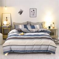 🛏️ роскошный набор для кровати "ultra soft" с сине-серой полоской - 100% микрофибра с молнией логотип