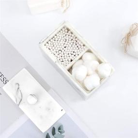 img 3 attached to 👝 Luxspire Resin Cotton Swab Holder: Stylish and Functional Canister with Lid for Cosmetics, Cotton Pads, Rounds, and More! - Ink White