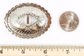 img 2 attached to 💠 20 Pieces of Classic Western Conchos 1 1/2" Oval - Bright Nickel (Item #50385)