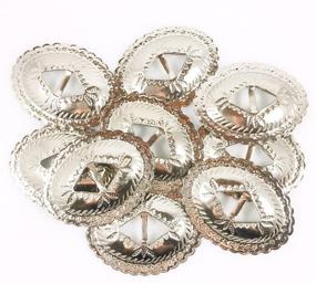 img 1 attached to 💠 20 Pieces of Classic Western Conchos 1 1/2" Oval - Bright Nickel (Item #50385)