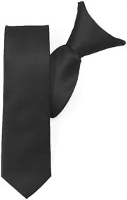 img 1 attached to TieMart Black Solid Color Length