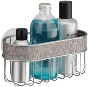 img 1 attached to Metallico iDesign Twillo Suction Shower Caddy Basket for Shampoo, Conditioner, Soap